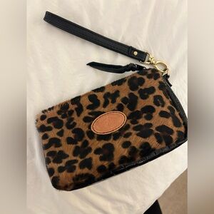 Double J Saddlery Jaguar print Cow Hide leather Clutch NWOT